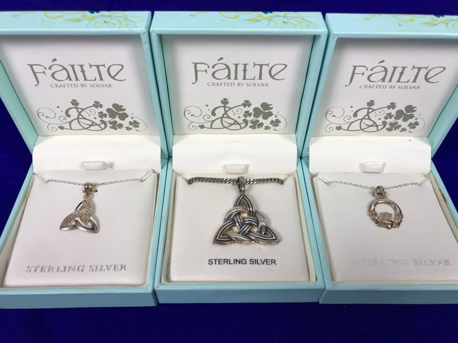 Failte Ireland Sterling Silver Pendant Necklaces By Solvar Jewelry Retails $239
