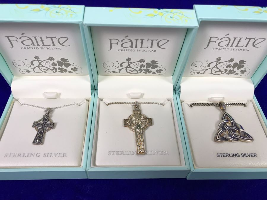 Failte Ireland Sterling Silver Pendant Necklaces By Solvar Jewelry Retails $310 [Photo 1]