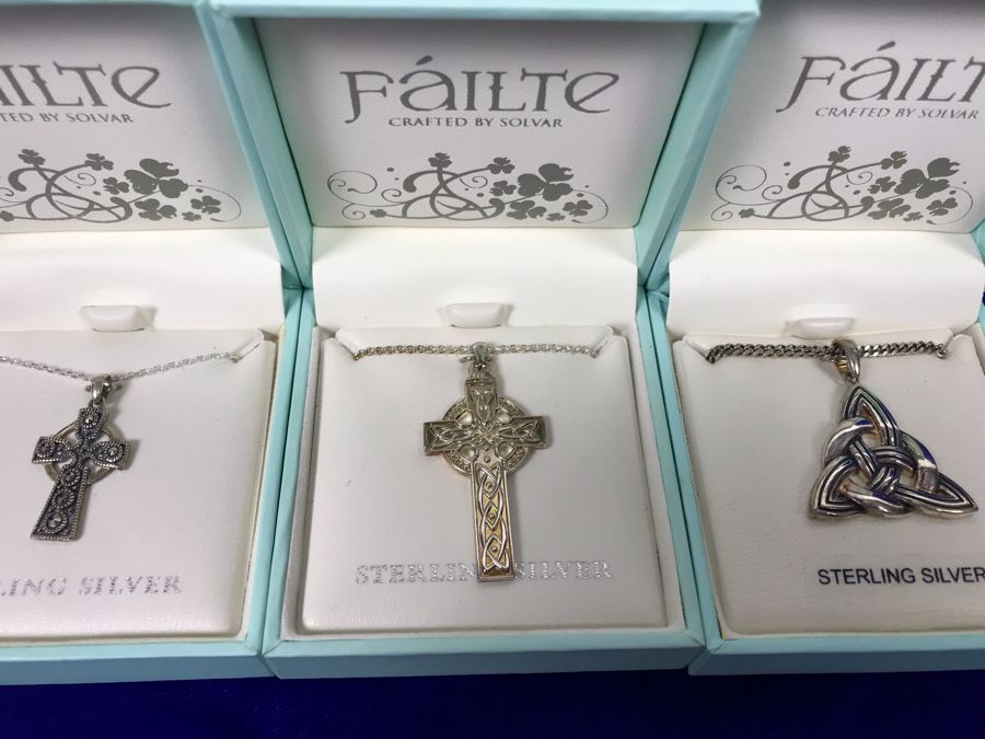 Failte Ireland Sterling Silver Pendant Necklaces By Solvar Jewelry Retails $310 [Photo 3]