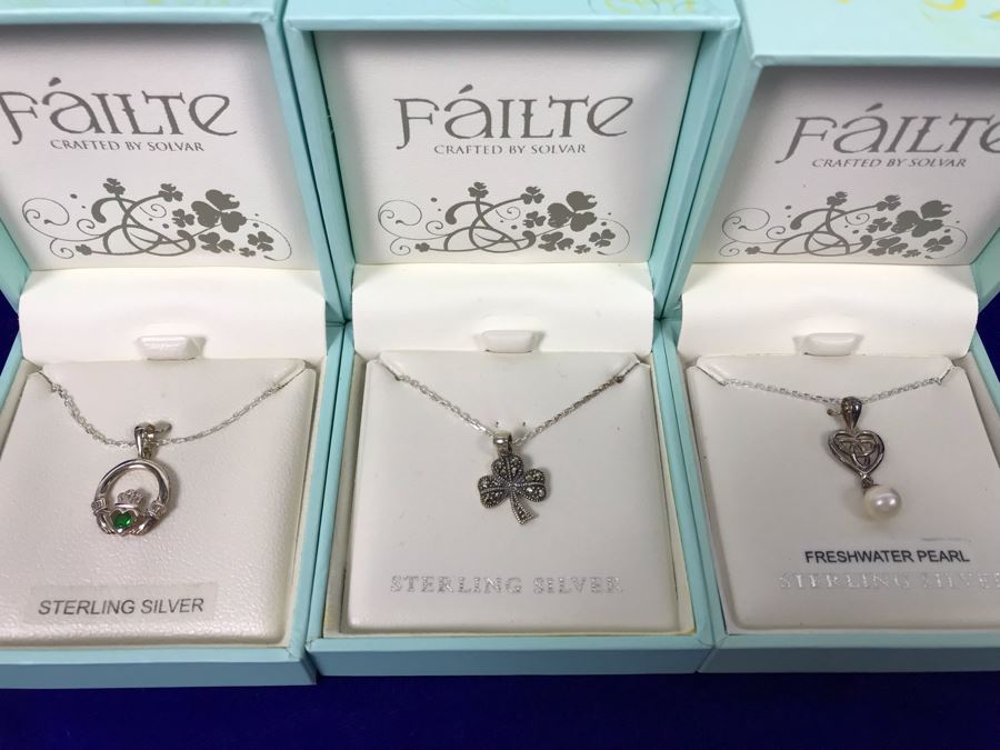 Failte Ireland Sterling Silver Pendant Necklaces By Solvar Jewelry Retails $215 [Photo 1]