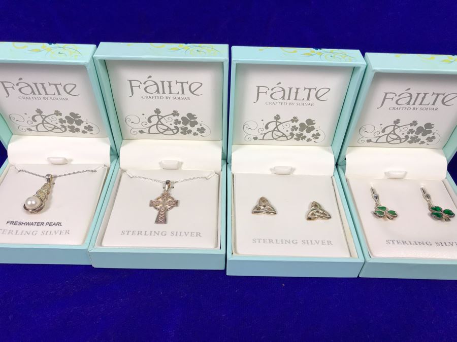 Failte Ireland Sterling Silver Pendant Necklaces And Earrings By Solvar Jewelry Retails $292 [Photo 2]