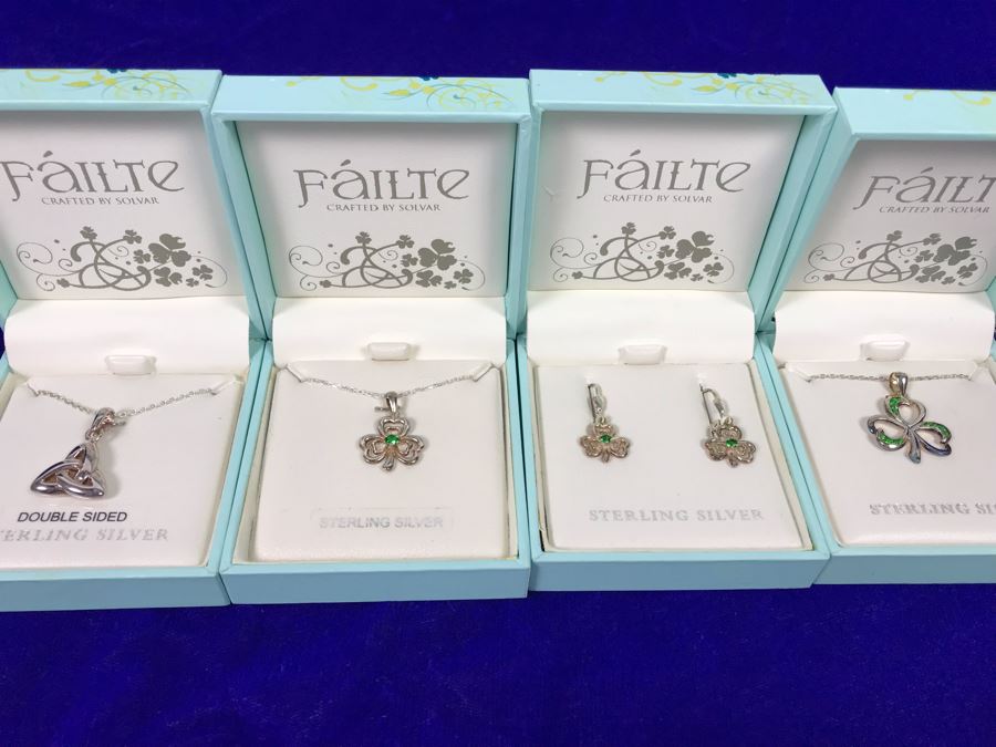 Failte Ireland Sterling Silver Pendant Necklaces And Earrings By Solvar Jewelry Retails $311 [Photo 2]