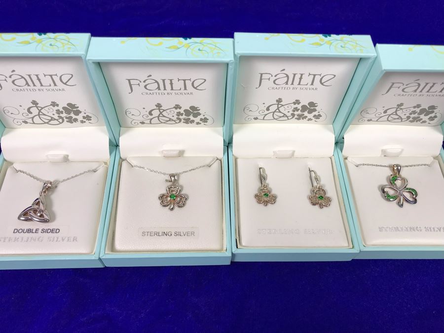 Failte Ireland Sterling Silver Pendant Necklaces And Earrings By Solvar Jewelry Retails $311