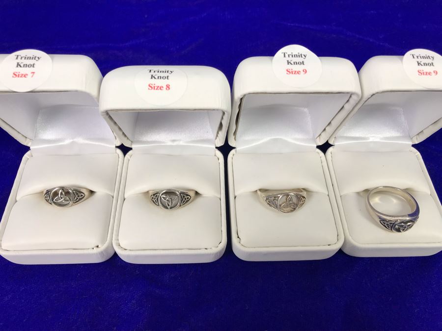 Sterling Silver Trinity Knot Rings (1) Size 7, (1) Size 8 And (2) Size 9 - Retails $236 [Photo 2]