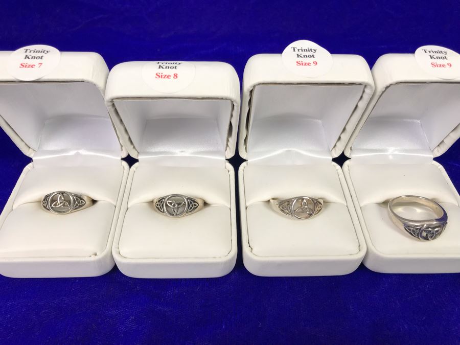 Sterling Silver Trinity Knot Rings (1) Size 7, (1) Size 8 And (2) Size 9 - Retails $236 [Photo 1]