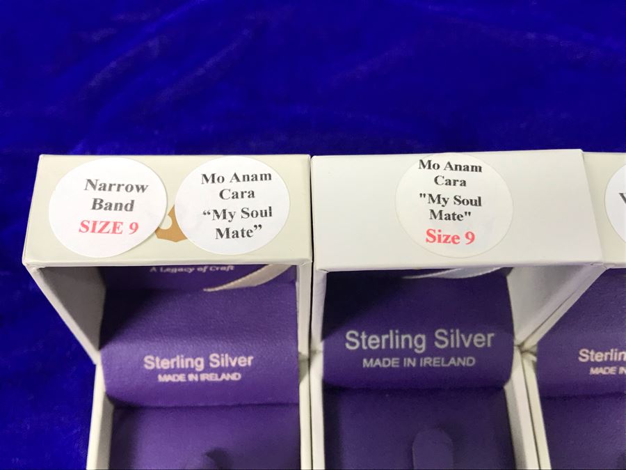 (3) Boru Ireland Sterling Silver Rings (2) Size 9 And (1) Size 12 'Mo Anam Cara' -- 'My Soul Mate' Retails $393 [Photo 6]