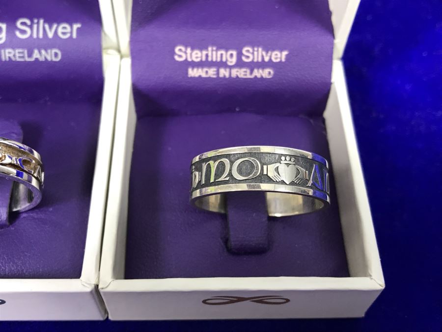 (3) Boru Ireland Sterling Silver Rings (2) Size 9 And (1) Size 12 'Mo Anam Cara' -- 'My Soul Mate' Retails $393 [Photo 3]