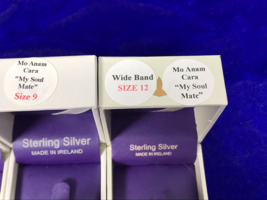(3) Boru Ireland Sterling Silver Rings (2) Size 9 And (1) Size 12 'Mo Anam Cara' -- 'My Soul Mate' Retails $393 [Photo 7]