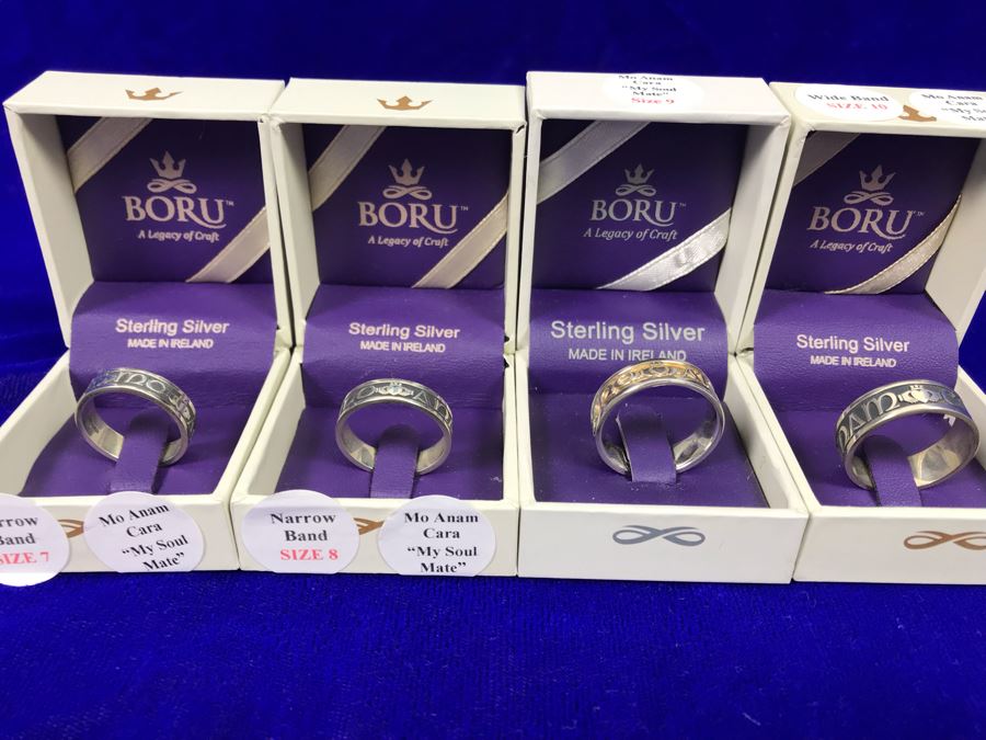 (4) Boru Ireland Sterling Silver Rings Sizes 7,8,9,10 'Mo Anam Cara' -- 'My Soul Mate' Retails $504 [Photo 3]