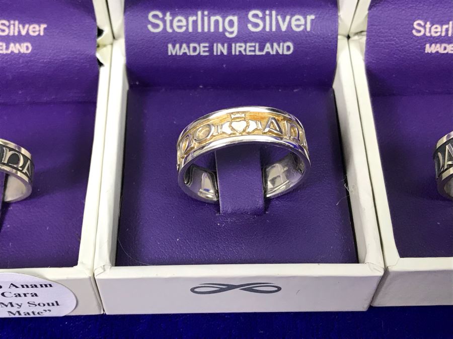 (4) Boru Ireland Sterling Silver Rings Sizes 7,8,9,10 'Mo Anam Cara' -- 'My Soul Mate' Retails $504 [Photo 6]