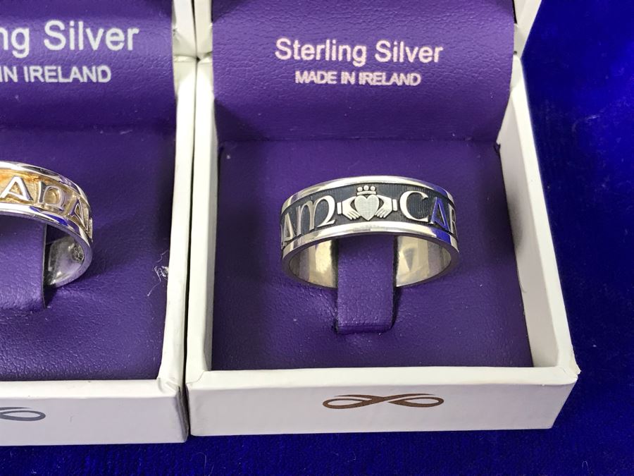 (4) Boru Ireland Sterling Silver Rings Sizes 7,8,9,10 'Mo Anam Cara' -- 'My Soul Mate' Retails $504 [Photo 7]