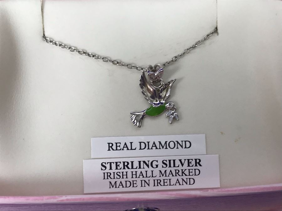 (4) Little Miss By ShanOre Sterling Silver With Real Diamonds Pendant Necklaces Irish Hallmarked Retails $116 [Photo 7]