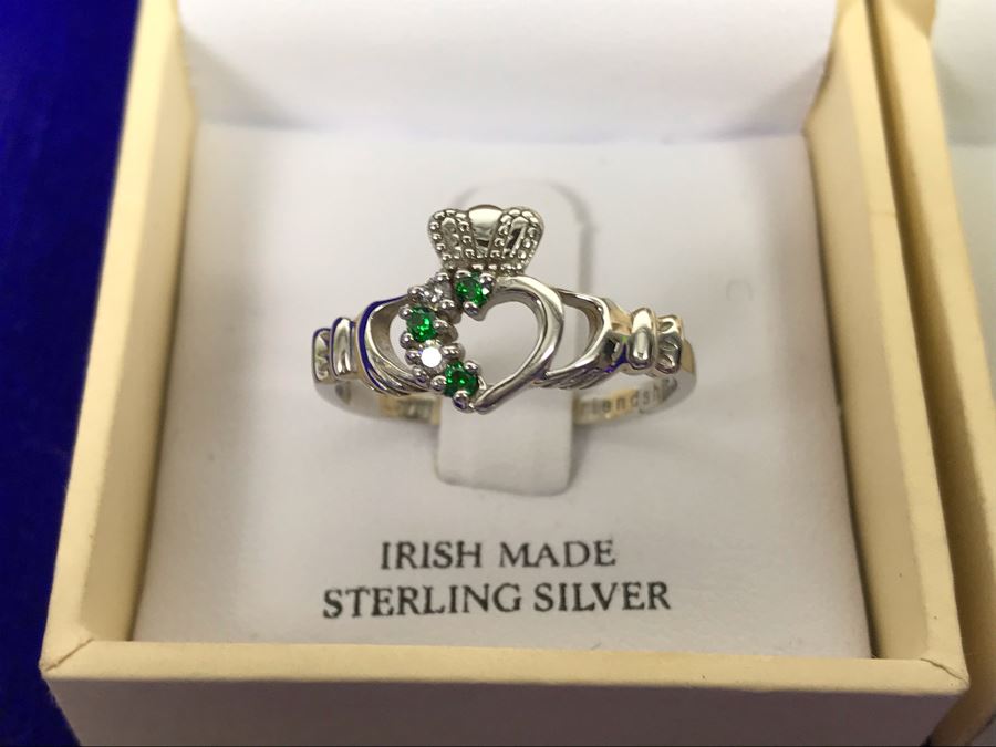 (3) Sterling Silver Claddagh Rings Shanore Silver Ireland Size 9, 5, 4 Retails $213 [Photo 4]