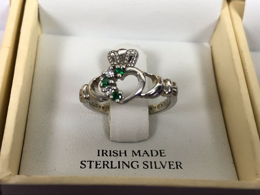 (3) Sterling Silver Claddagh Rings Shanore Silver Ireland Size 9, 5, 4 Retails $213 [Photo 3]