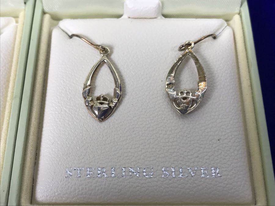 Solvar Ireland Sterling Silver Pendant Necklace And Earrings Retails $130 [Photo 4]