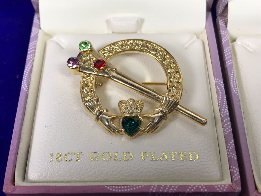 Tara Ireland 18K Gold Plated Brooches Pins Retails $110 [Photo 4]