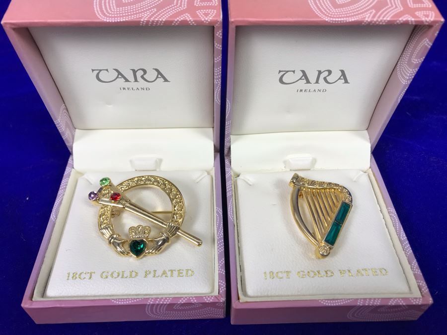 Tara Ireland 18K Gold Plated Brooches Pins Retails $110