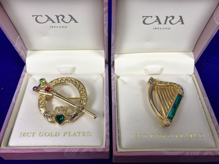 Tara Ireland 18K Gold Plated Brooches Pins Retails $110 [Photo 2]