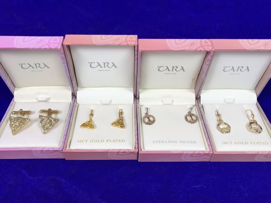 Tara Ireland Sterling Silver Earrings, 18K Gold Plated Earrings And Cufflinks Retails $239 [Photo 2]