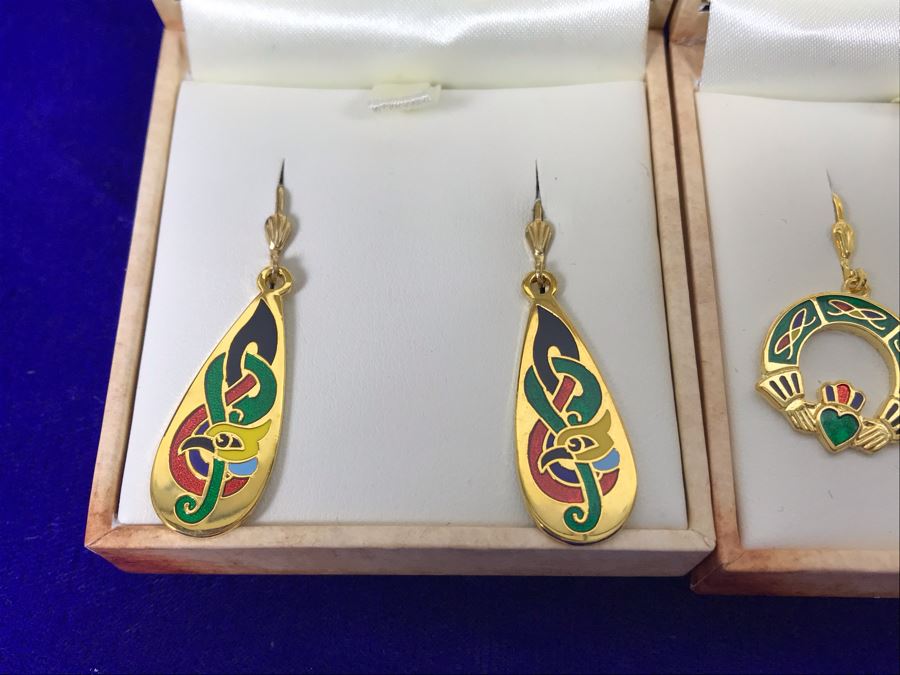 Tara Ireland Hand Enamelled Collection Pendant Necklace, Earrings And Brooch Pin Retails $196 [Photo 5]