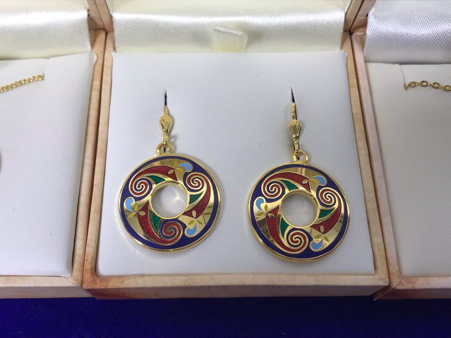 Tara Ireland Hand Enamelled Collection Pendant Necklaces And Earrings Retails $196 [Photo 4]