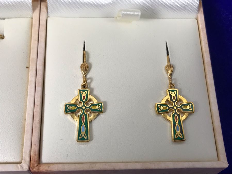 Tara Ireland Hand Enamelled Collection Pendant Necklaces And Earrings Retails $196 [Photo 6]