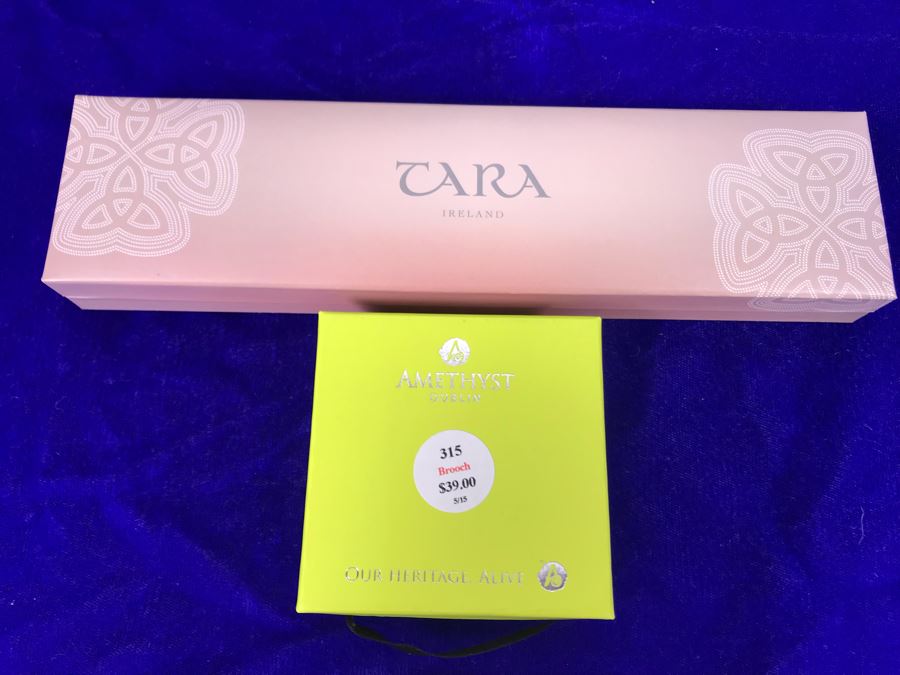 Tara Ireland Cat's Eye Bracelet And Amethyst Silver Plated Celtic Jewelry Brooch Pin Retails $108 [Photo 7]