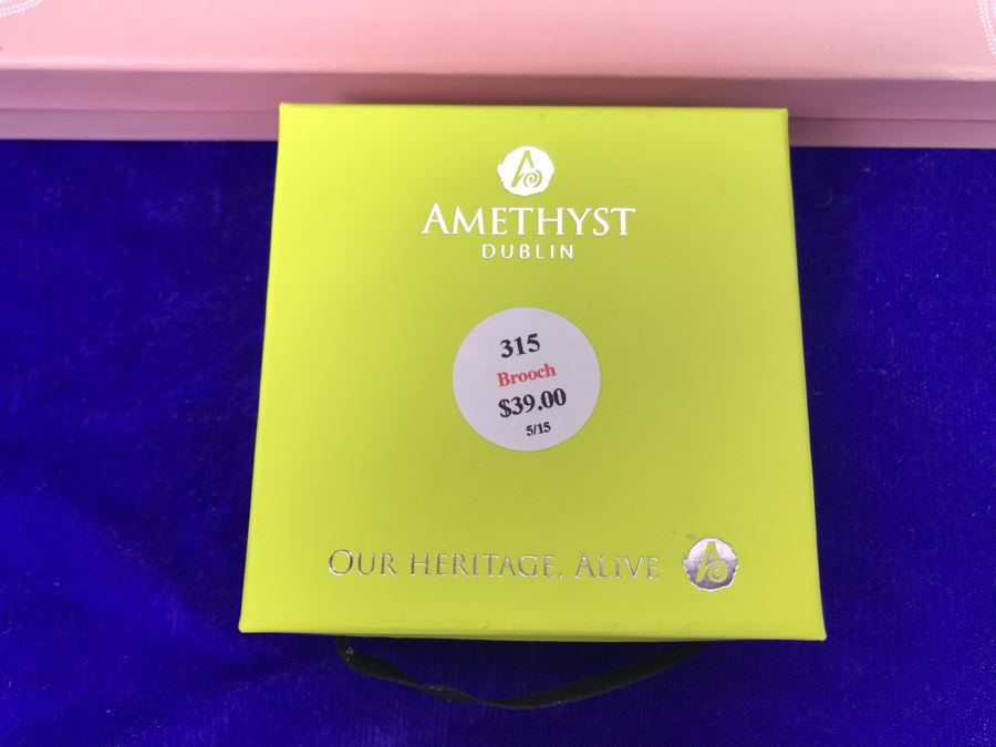 Tara Ireland Cat's Eye Bracelet And Amethyst Silver Plated Celtic Jewelry Brooch Pin Retails $108 [Photo 8]