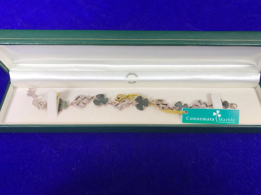 Sterling Silver Connemara Marble Jewelry: Pendant Necklaces, Bracelet And Clip On Earrings Retails $390 [Photo 7]