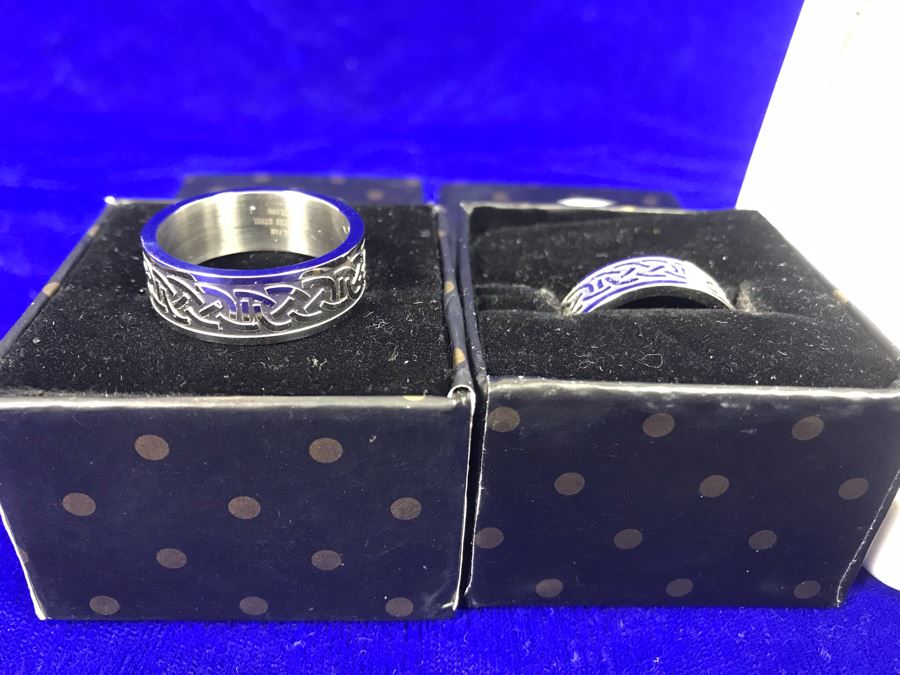 (4) Stainless Steel Rings Size 11,12,8 Retails $96 [Photo 2]