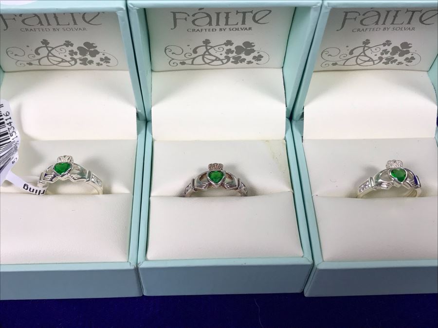 Failte Ireland Sterling Silver Rings By Solvar Jewelry Size 4 Retails $294 [Photo 1]