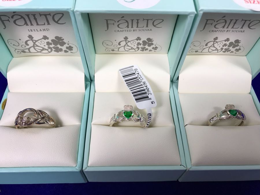 Failte Ireland Sterling Silver Rings By Solvar Jewelry Size 5 Retails $256 [Photo 1]