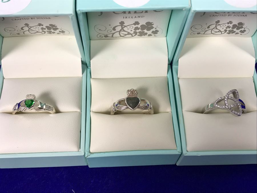 Failte Ireland Sterling Silver Rings By Solvar Jewelry Size 8 Retails $268 [Photo 3]