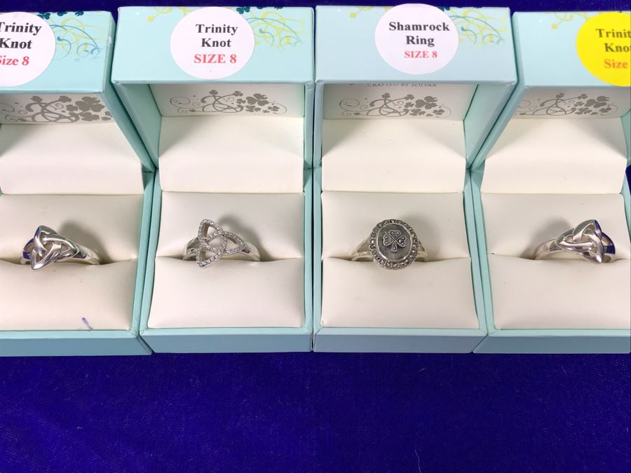 Failte Ireland Sterling Silver Rings By Solvar Jewelry Size 8 Retails $332 [Photo 1]