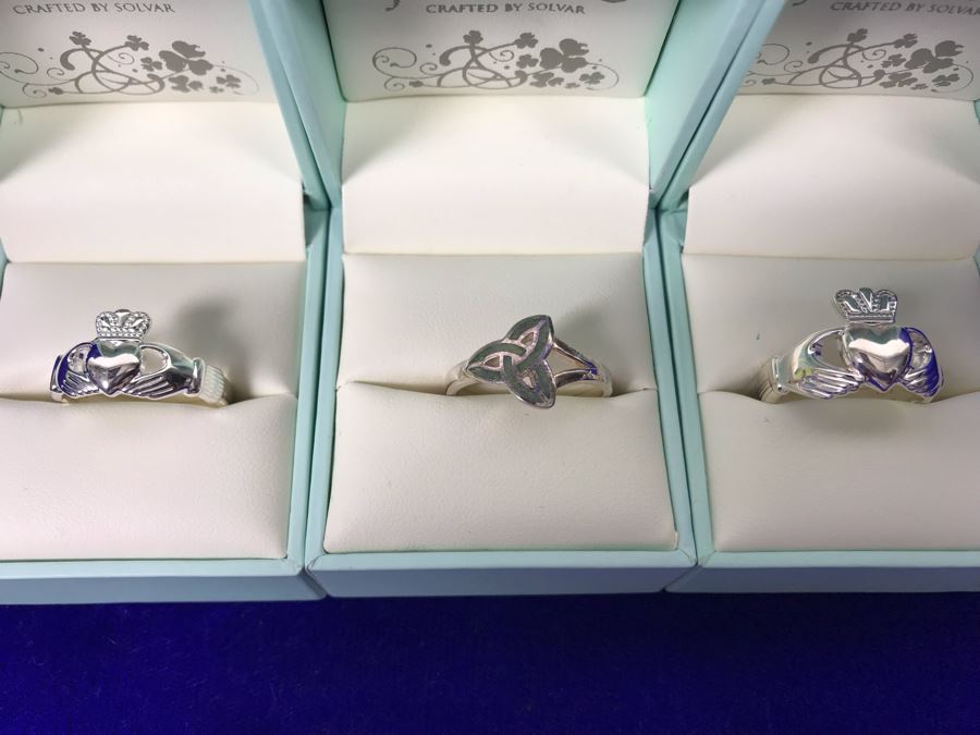 Failte Ireland Sterling Silver Rings By Solvar Jewelry Size 8 Retails $272 [Photo 1]