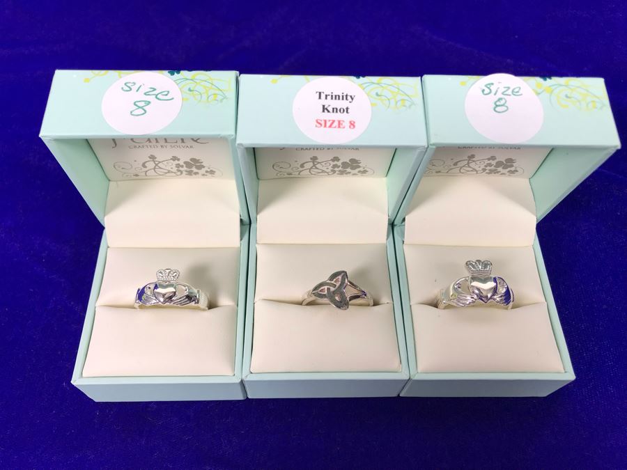 Failte Ireland Sterling Silver Rings By Solvar Jewelry Size 8 Retails $272 [Photo 7]