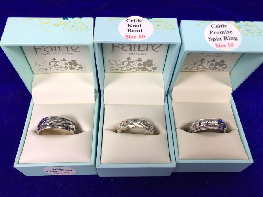 Failte Ireland Sterling Silver Rings By Solvar Jewelry Size 10 Retails $285 [Photo 6]