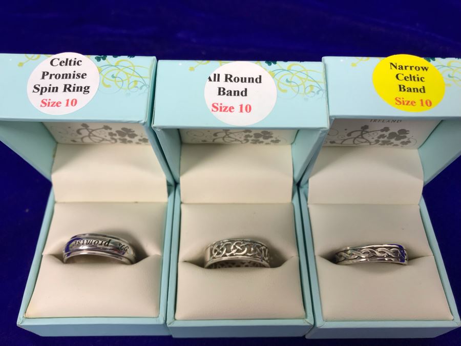 Failte Ireland Sterling Silver Rings By Solvar Jewelry Size 10 Retails $253 [Photo 3]