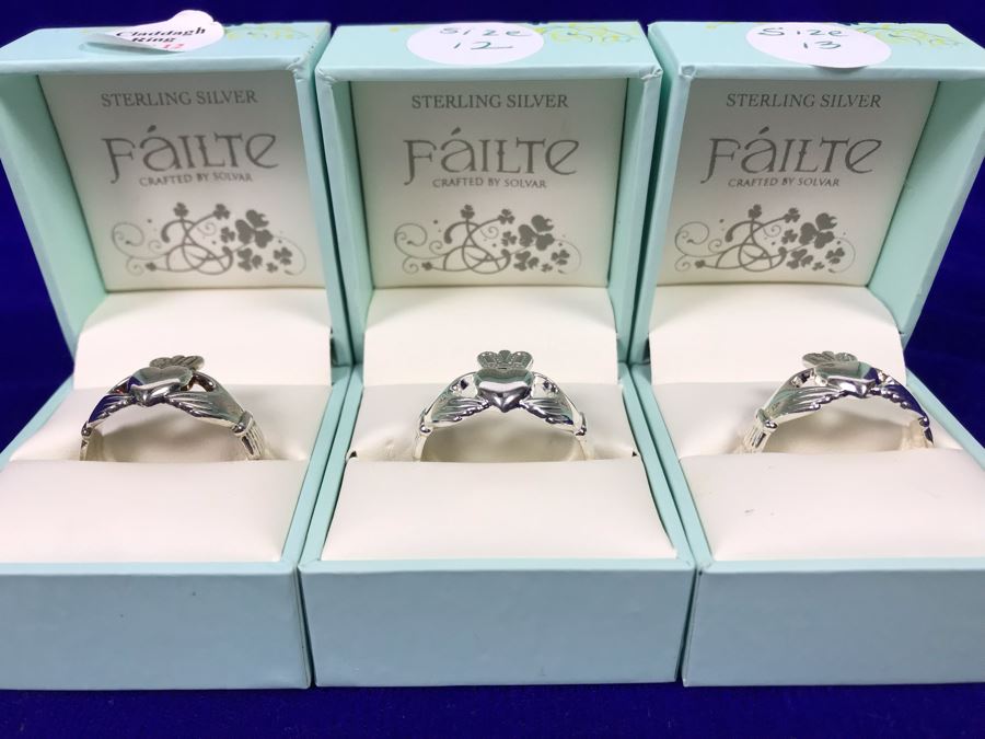 Failte Ireland Sterling Silver Rings By Solvar Jewelry Size (2) 12 (1) 13 Retails $375 [Photo 2]