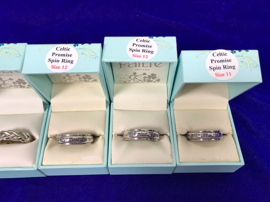 Failte Ireland Sterling Silver Rings By Solvar Jewelry Size (4) 12, (1) 11 Retails $385 [Photo 5]