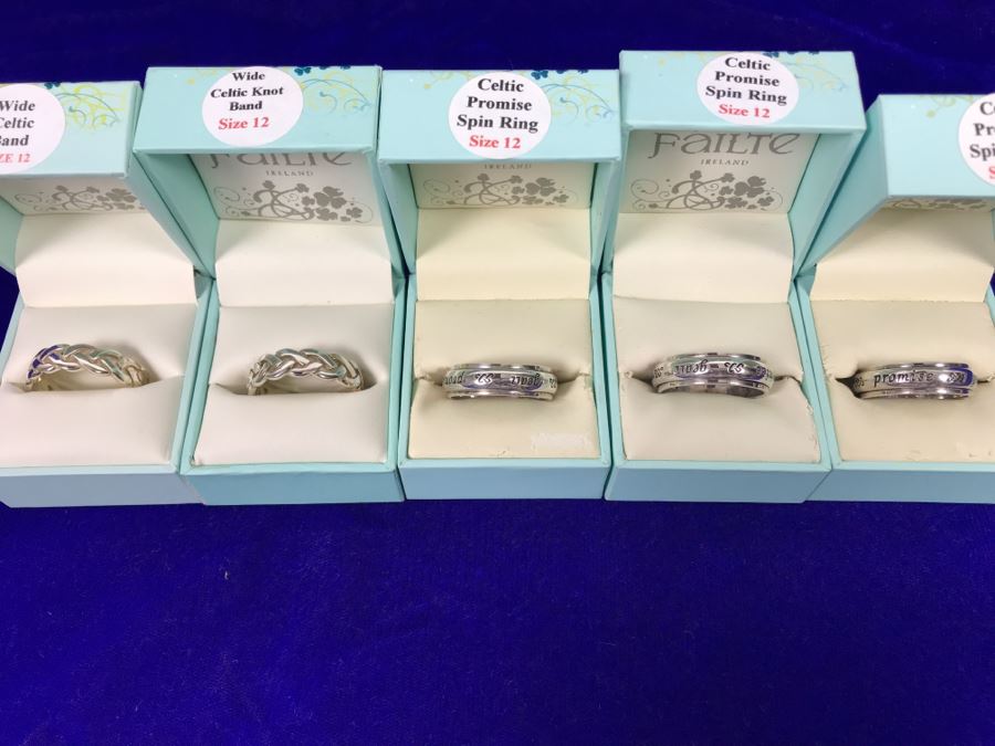 Failte Ireland Sterling Silver Rings By Solvar Jewelry Size (4) 12, (1) 11 Retails $385 [Photo 1]