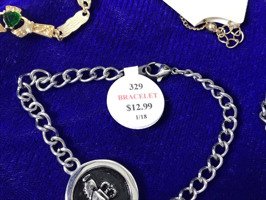 Various Irish Themed Costume Jewelry Including Necklaces, Bracelets And