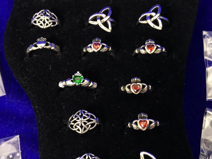 (29) Sterling Silver Irish Toe Rings With Toe Ring Display Retails Over $350 [Photo 8]
