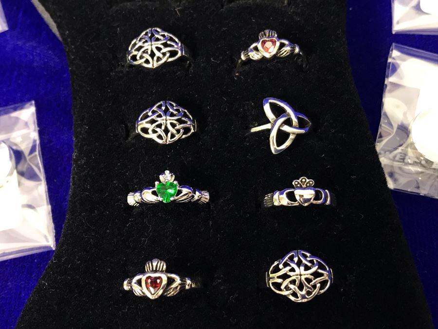 (29) Sterling Silver Irish Toe Rings With Toe Ring Display Retails Over $350 [Photo 7]