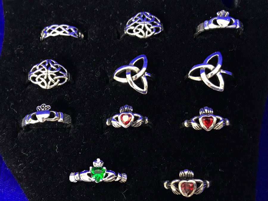 (29) Sterling Silver Irish Toe Rings With Toe Ring Display Retails Over $350 [Photo 9]