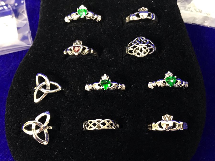 (29) Sterling Silver Irish Toe Rings With Toe Ring Display Retails Over $350 [Photo 6]