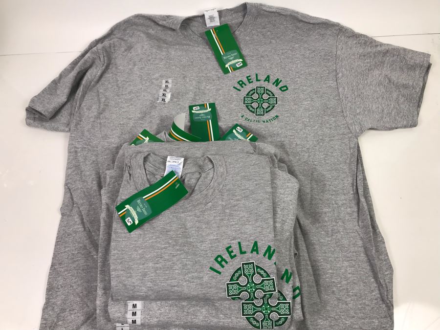 (7) New T-Shirts 'Ireland A Celtic Nation' - See Photos For Sizes - Retails $210