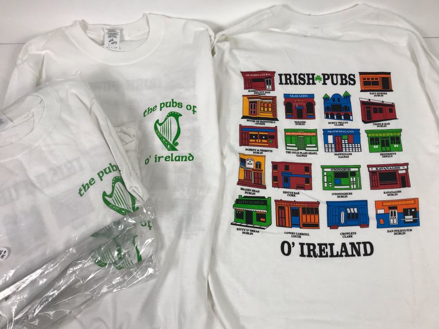 (8) New Long Sleeve T-Shirts 'The Pubs Of O'Ireland' - See Photos For Sizes - Retails $312 [Photo 1]
