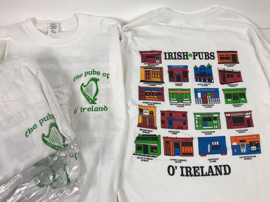 (8) New Long Sleeve T-Shirts 'The Pubs Of O'Ireland' - See Photos For Sizes - Retails $312 [Photo 2]
