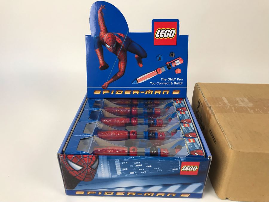 New 2004 LEGO Spider-Man 2 Writing System Pens Merchandiser Store Display By The CDM Company - 12 Pens